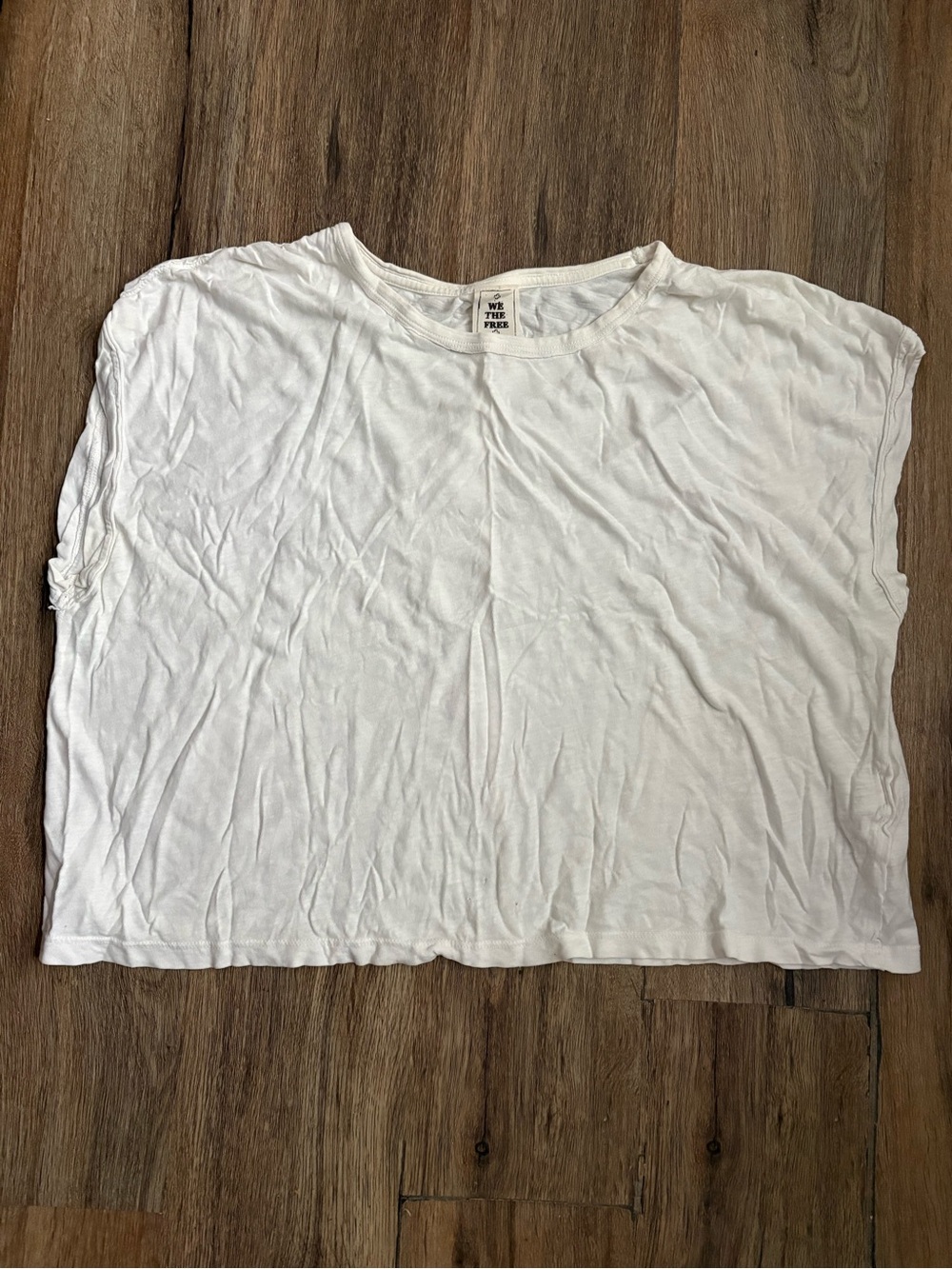 Free People Cotton Slub Boxy Tee Women’s S White Boho Bohemian Coastal Cowgirl